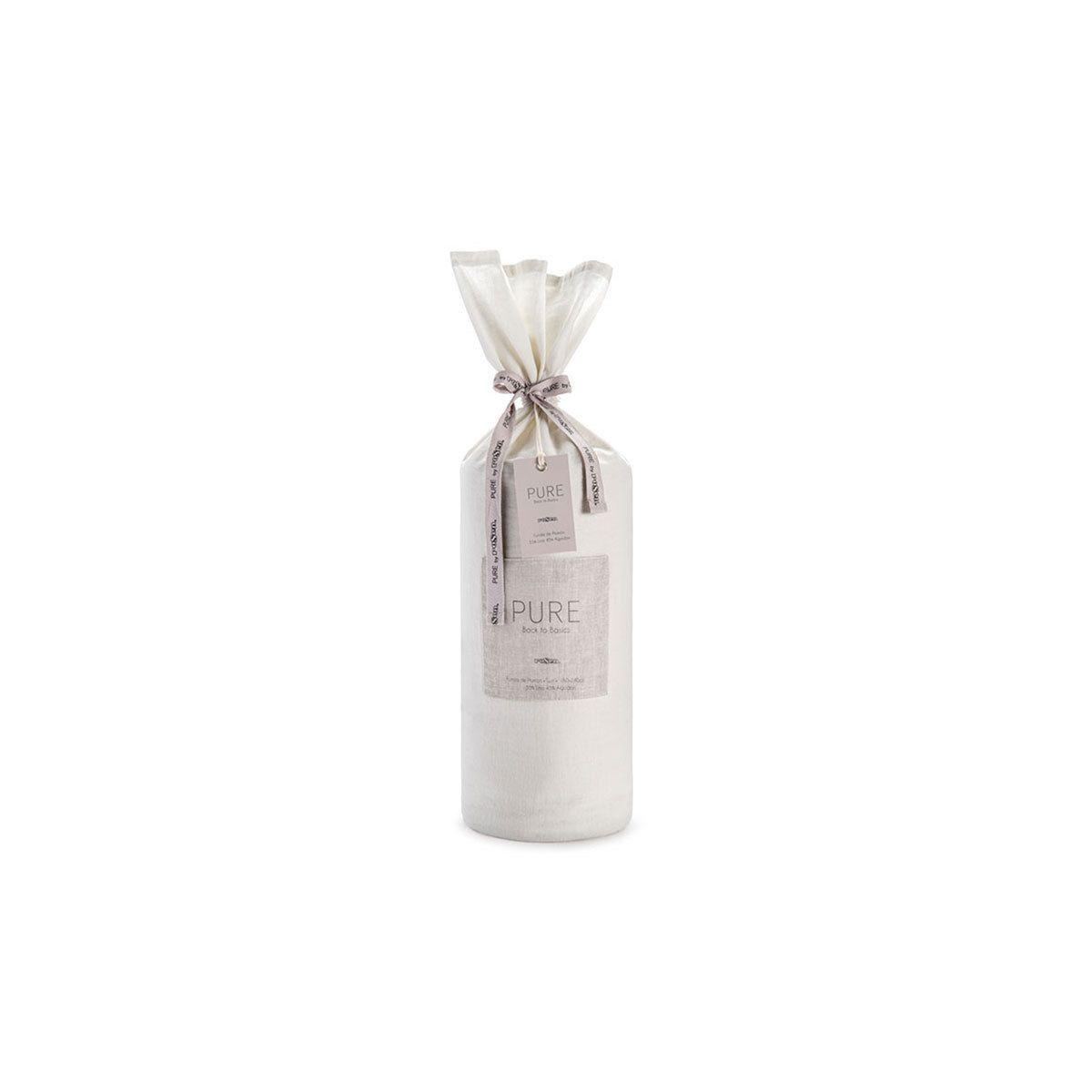 Funda Plumón Rosen Lino-Algodón Pure Liso Blanco 1,5 Plazas-5
