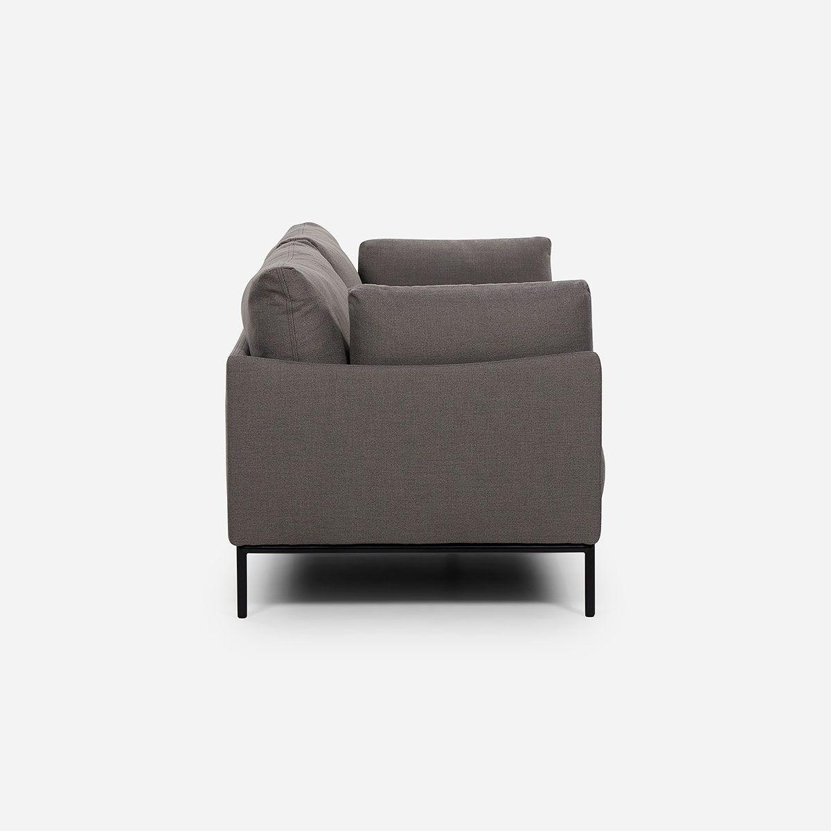 Sofá Rosen Thamova 3,5 Cuerpos Tela Gris Oscuro-2