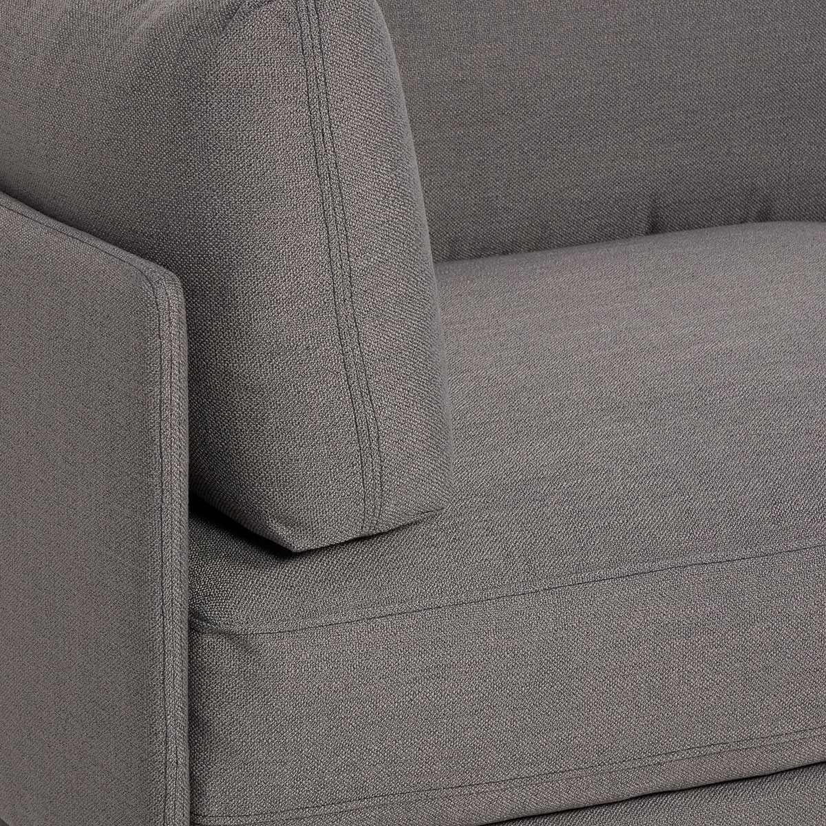 Sofá Rosen Thamova 3,5 Cuerpos Tela Gris Oscuro-4