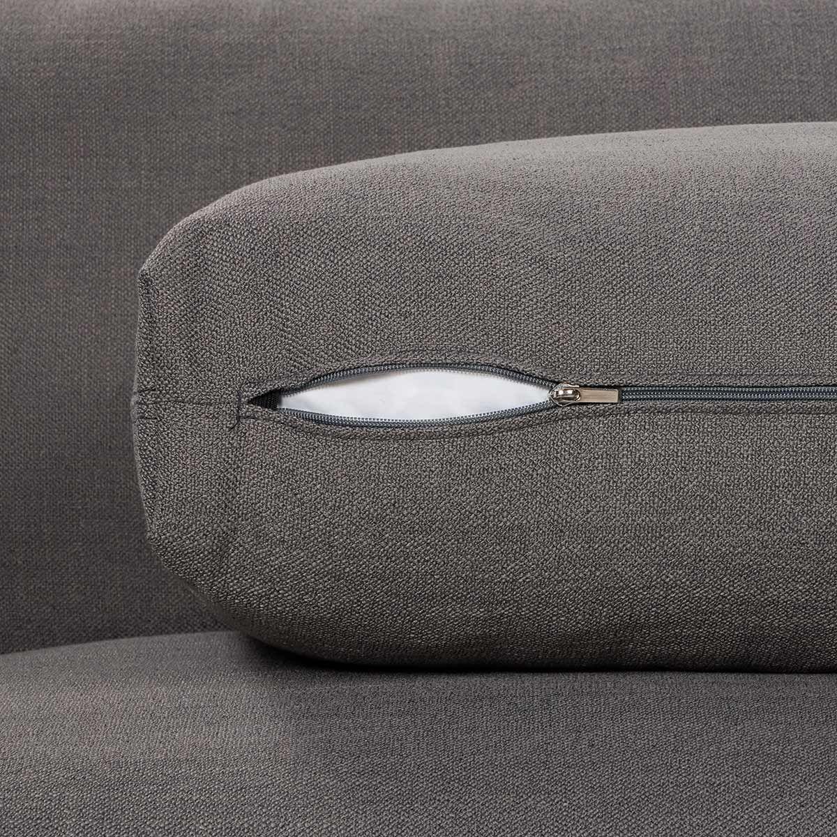 Sofá Rosen Thamova 3,5 Cuerpos Tela Gris Oscuro-5