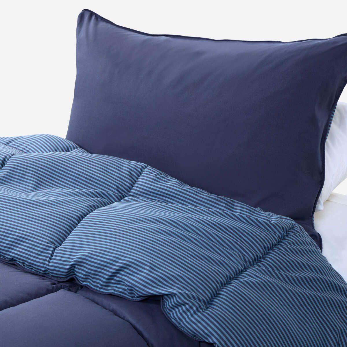 Plumón Bicolor Lines Reversible Denim 1,5 Plazas-3