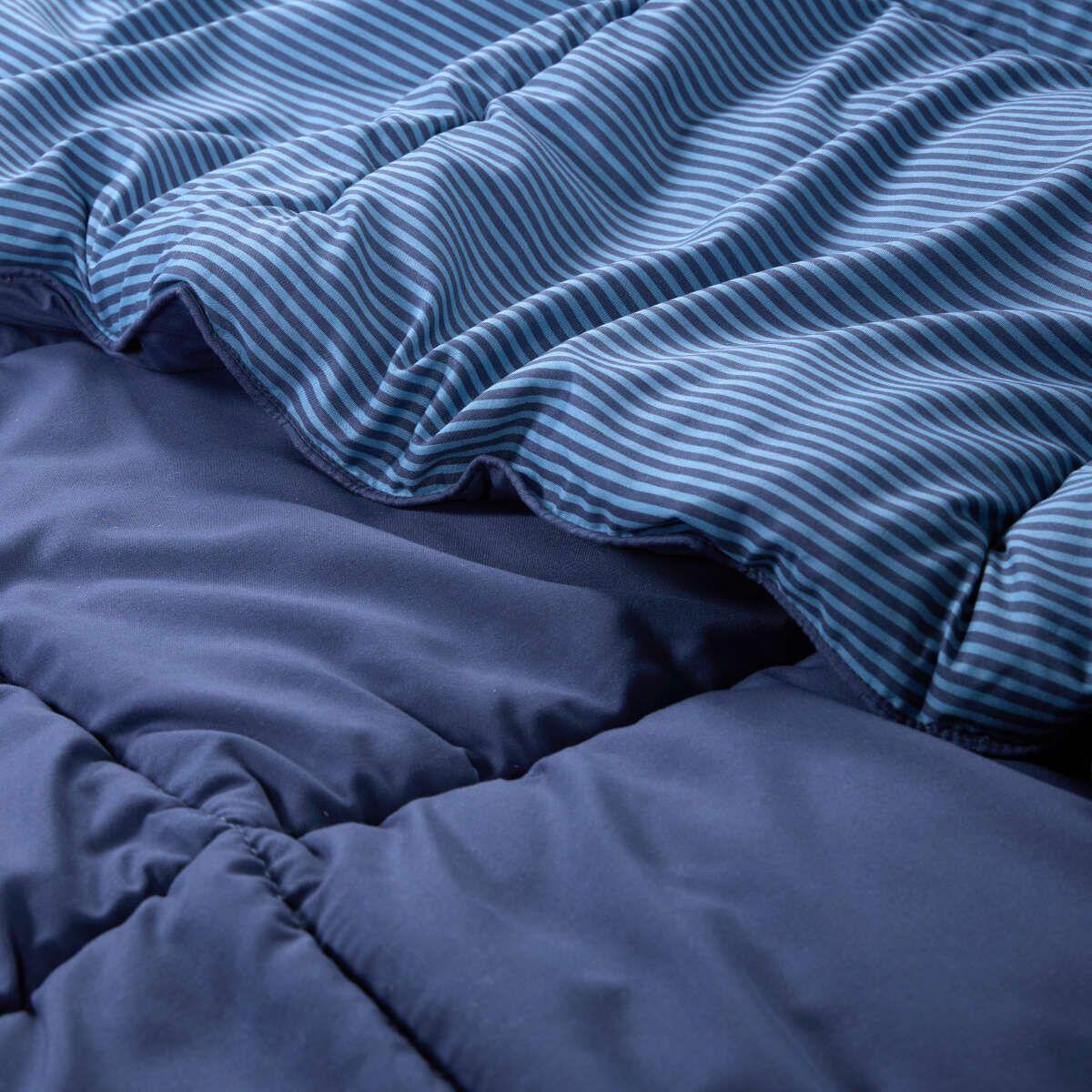 Plumón Bicolor Lines Reversible Denim 1,5 Plazas-4