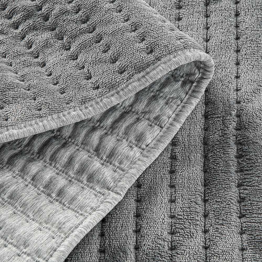 Cubrecama Flannel Supersoft Gris 1,5 Plazas-2