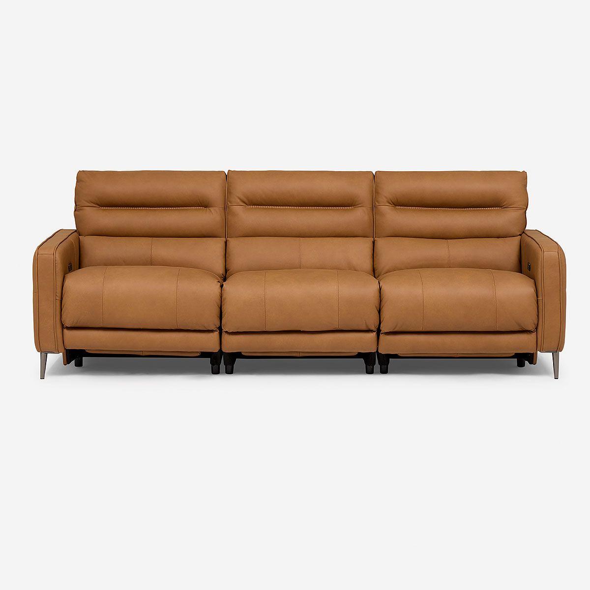 Sofá Reclinable Montalvo 3 Cuerpos Cuero/PVC Eléctrico-2