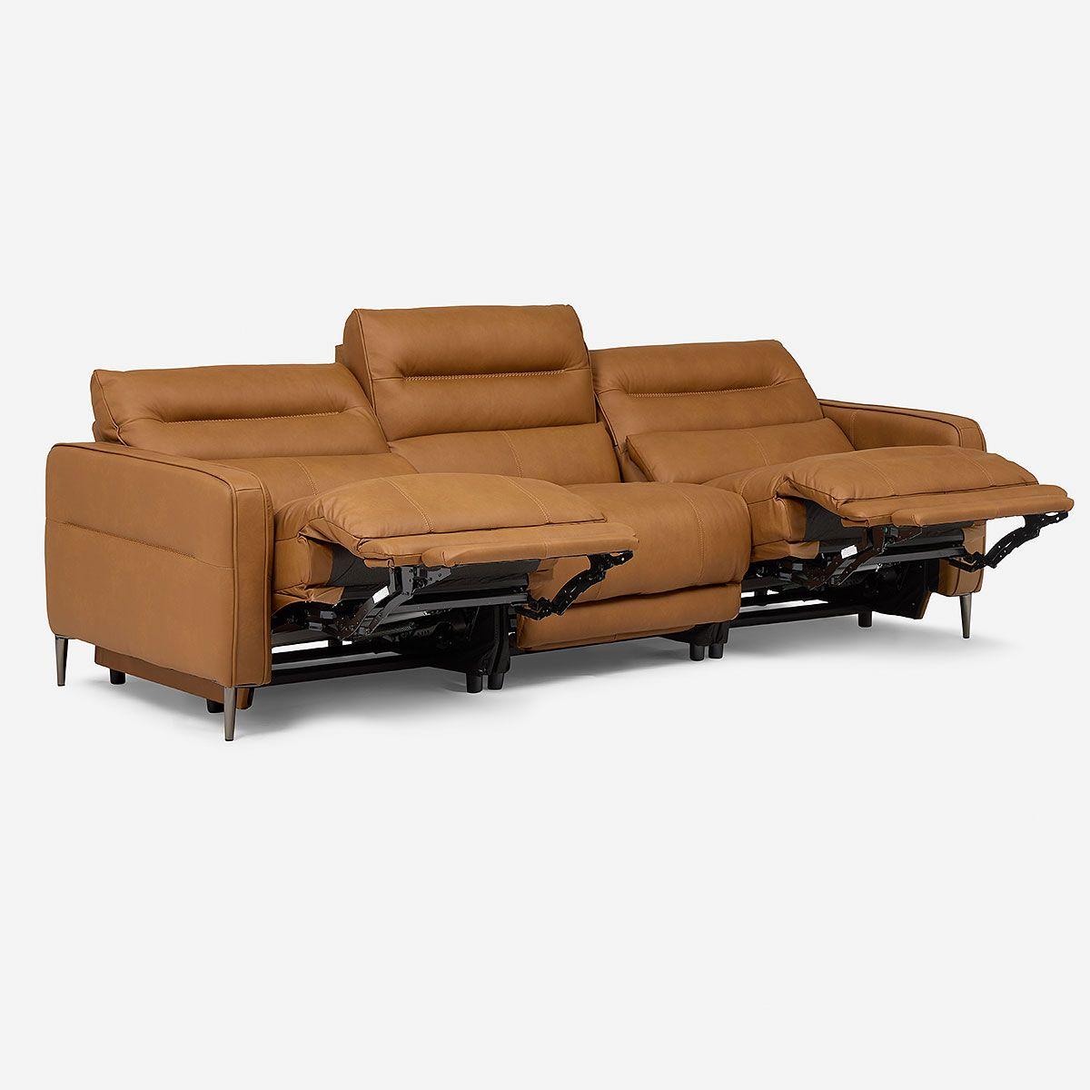 Sofá Reclinable Montalvo 3 Cuerpos Cuero/PVC Eléctrico-3