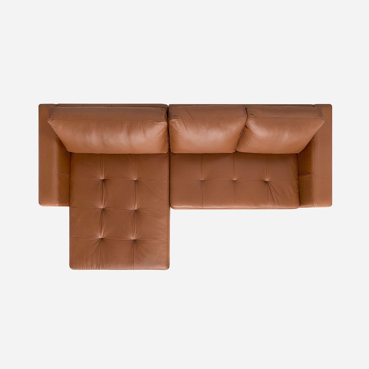 Sofá Seccional Rosen Copeland Izquierdo Cuero Café-2