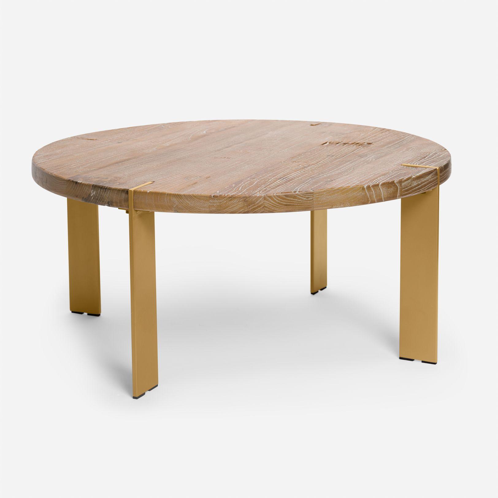 Mesa de Centro Rosen Graz 90x90 cm Madera Natural - Metal-0