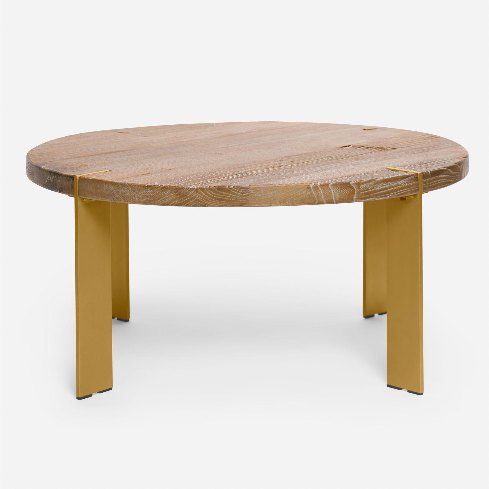 Mesa de Centro Rosen Graz 90x90 cm Madera Natural - Metal-1