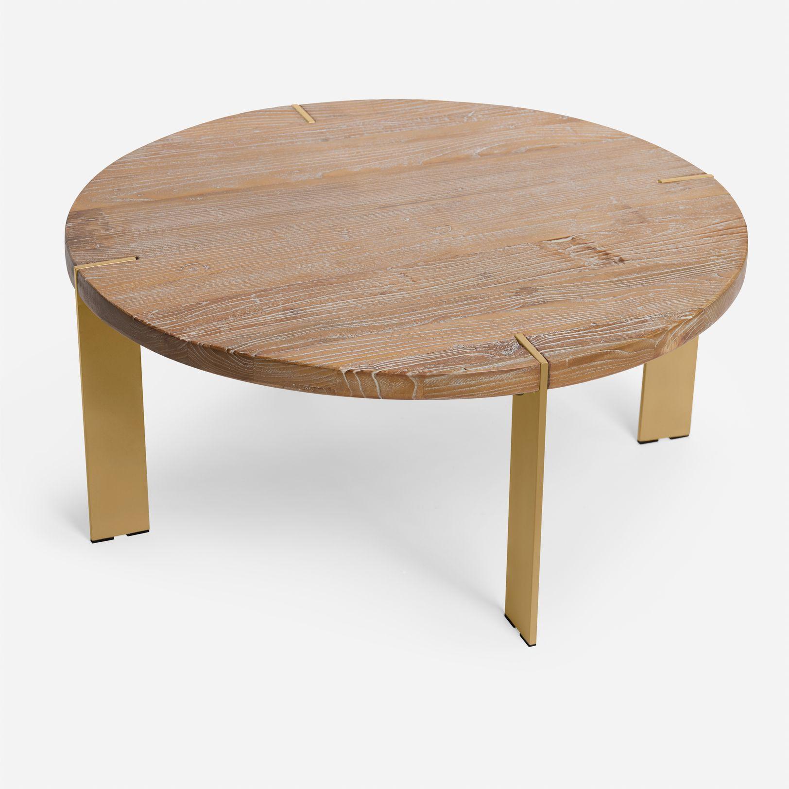 Mesa de Centro Rosen Graz 90x90 cm Madera Natural - Metal-4