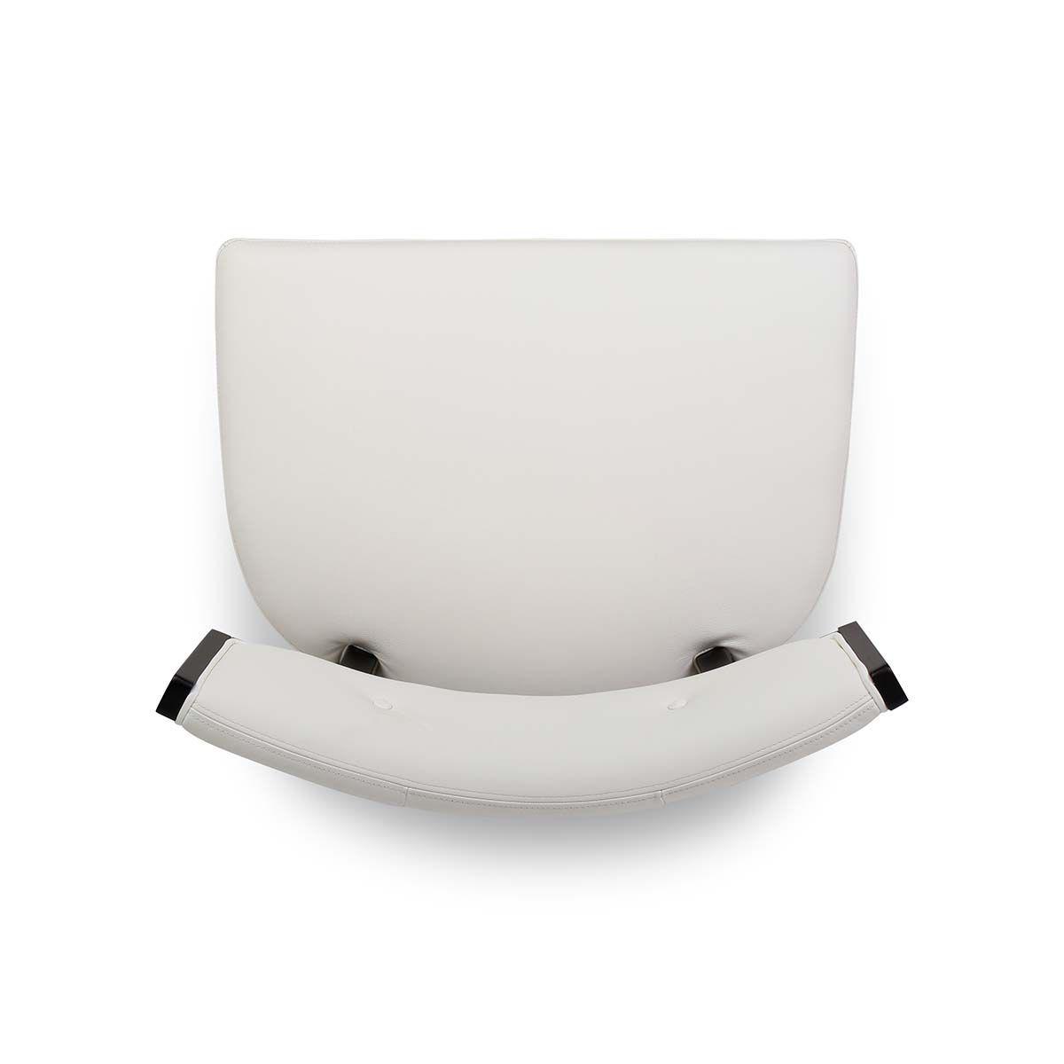 Poltrona Rosen A-550 Madera Cuero Blanco-4