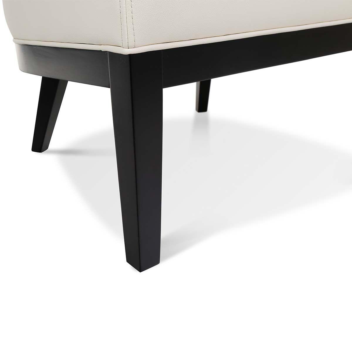 Poltrona Rosen A-550 Madera Cuero Blanco-9