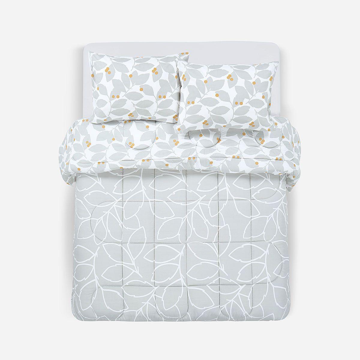 Plumón Reversible Soft Touch Alba Gris Súper King-1
