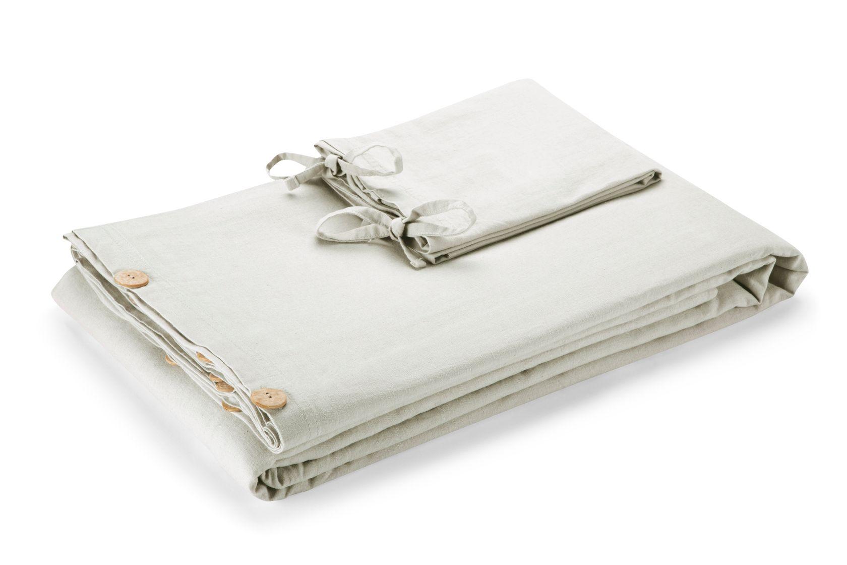Funda Plumón Rosen Lino-Algodón Pure Liso 1 Plaza Blanco-3