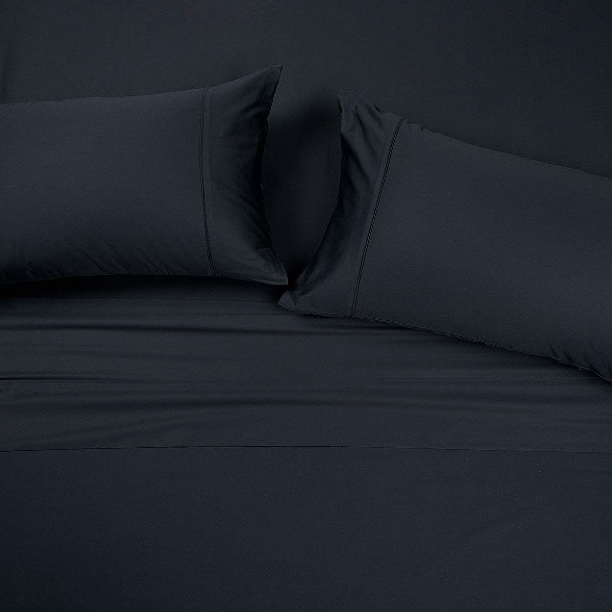 Sábana 300 Hilos Lisa Negro Super King-2
