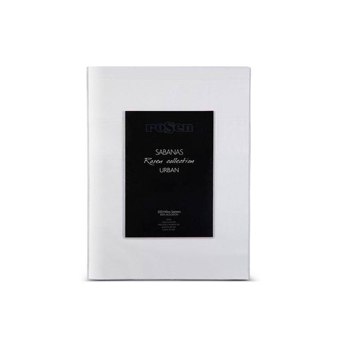 Sábana Rosen 300 Hilos Algodón Lisa Blanca 1,5 Plazas-4