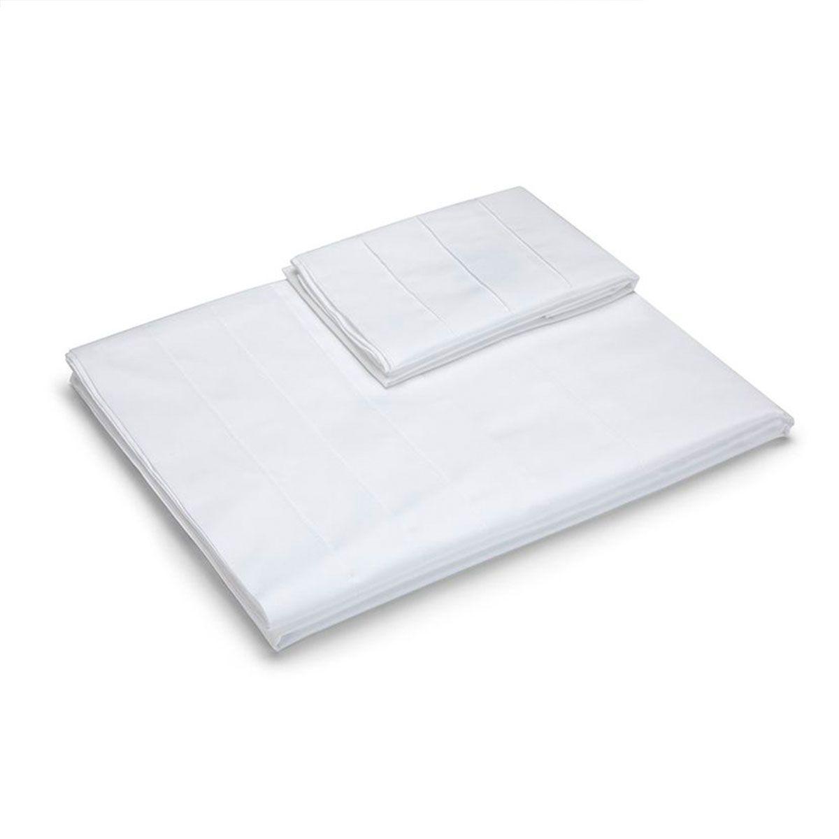 Sábana Rosen 300 Hilos Algodón Lisa Blanca 1,5 Plazas-2