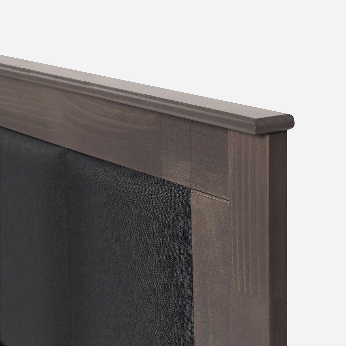 Cama Europea Pratta 1 Plaza Pata Madera + Respaldo + Velador-3