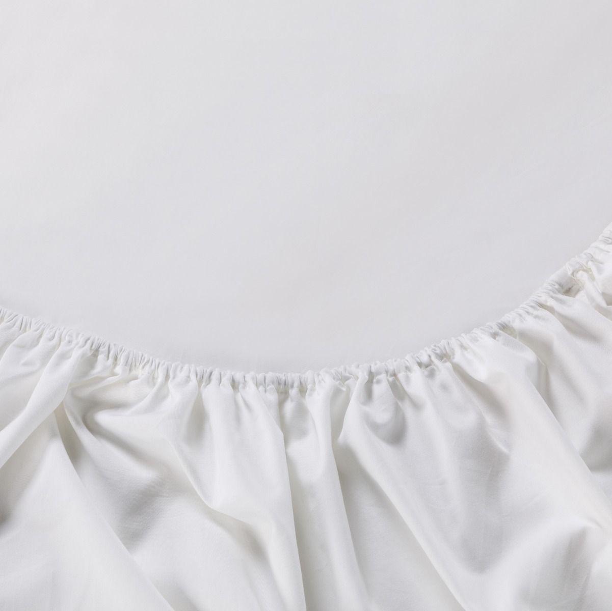 Sábana Inferior Rosen 300 Hilos Algodón Blanca King-4