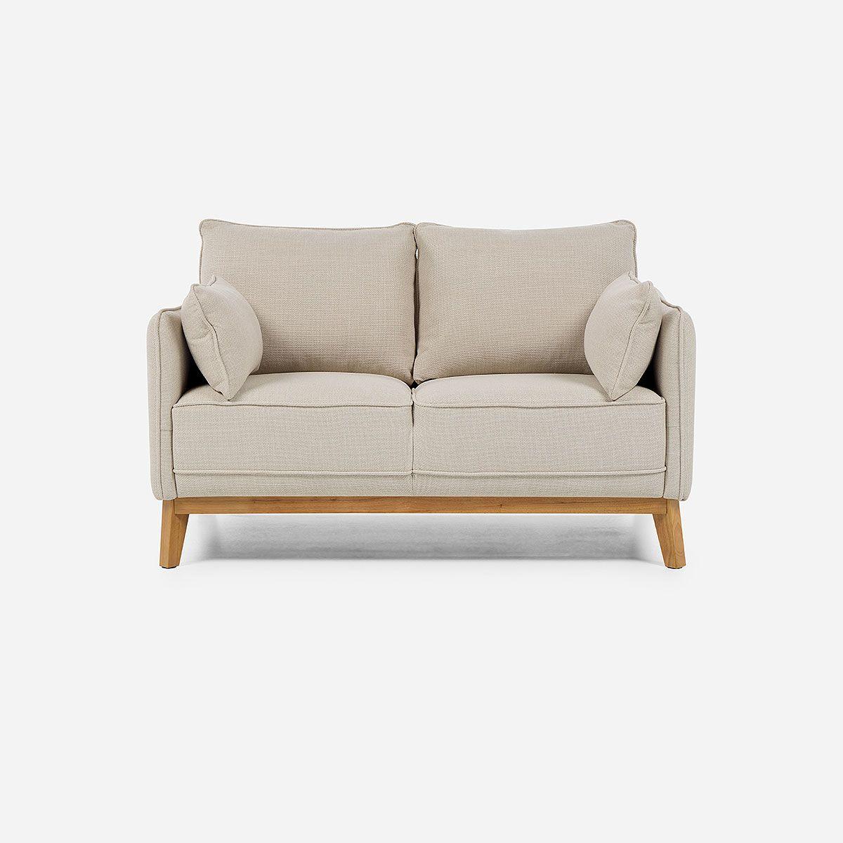 Sofá Holstebro 2 Cuerpos Tela Beige-2
