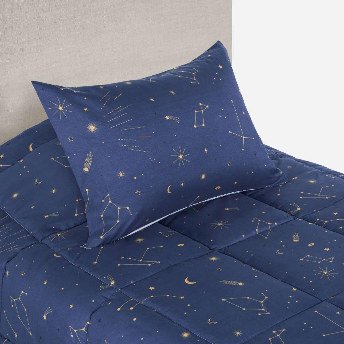 Plumón Reversible Kids Microfibra Cometas 1 Plaza-3