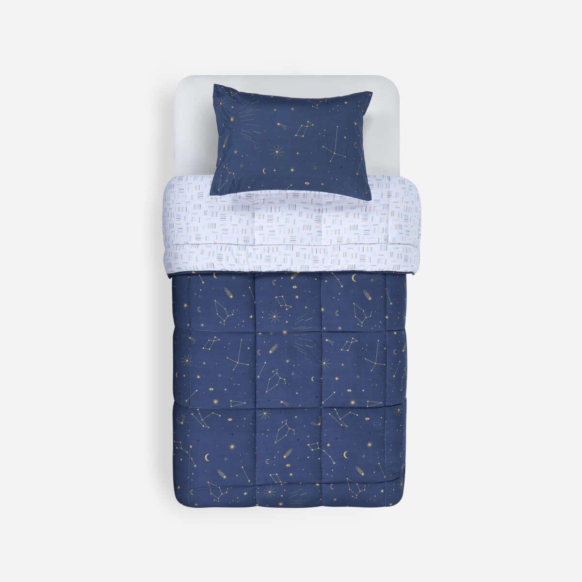 Plumón Reversible Kids Microfibra Cometas 1 Plaza-0