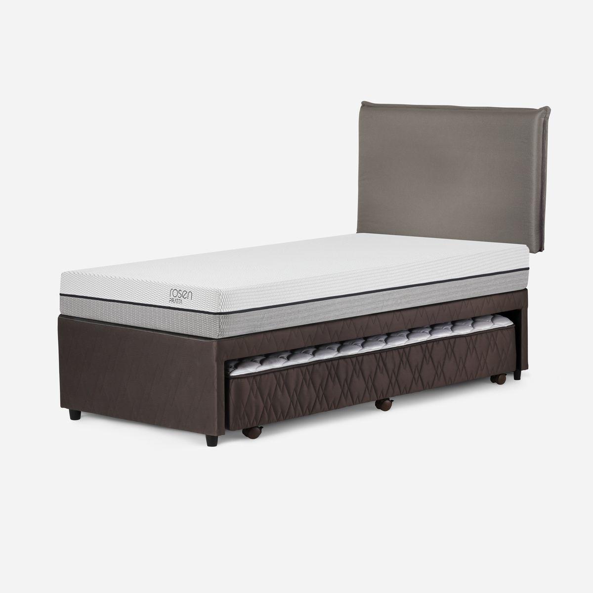 Diván Cama Pratta 1,5 Plazas + Respaldo Maurice Gris-2