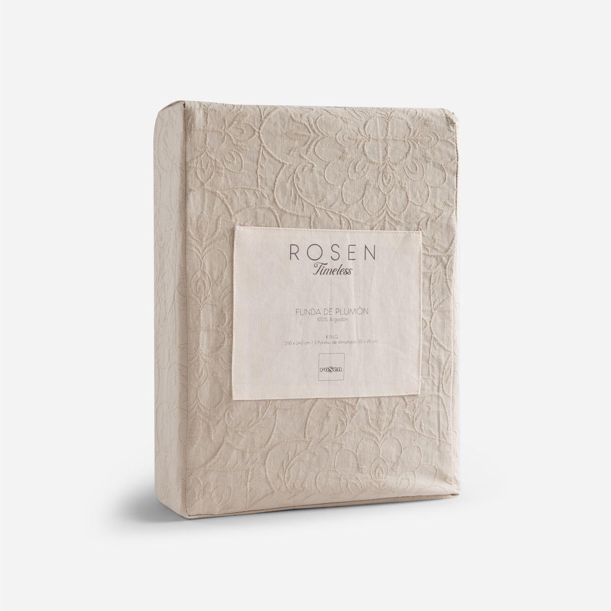 Funda Plumón Rosen Algodón Timeless Isabel 2 Plazas Arena-4