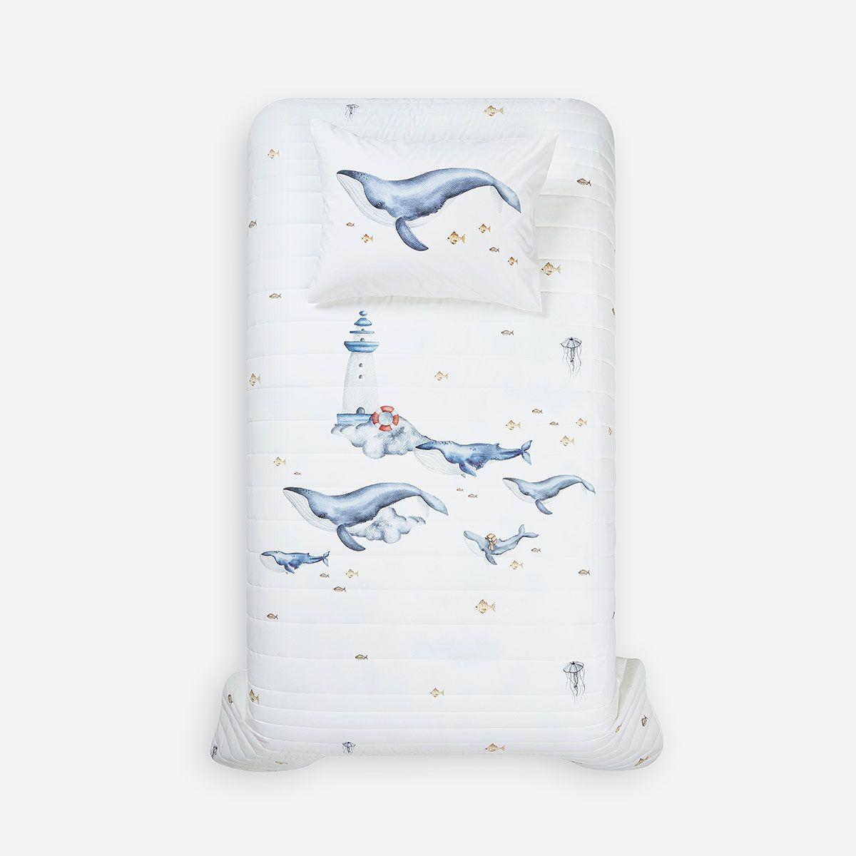 Cubrecama Ballenas 1.5 Plazas-1