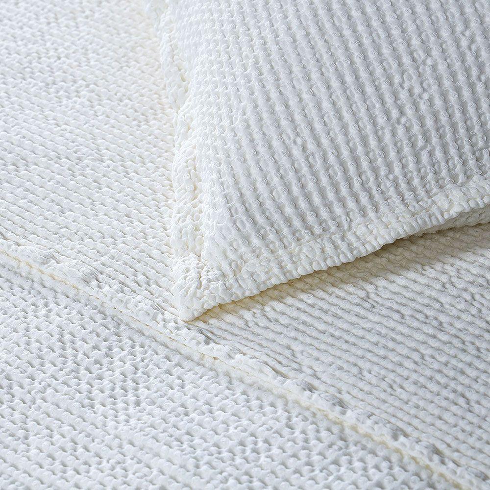 Colcha Algodón Textura Favo Blanco 1,5 Plazas-2