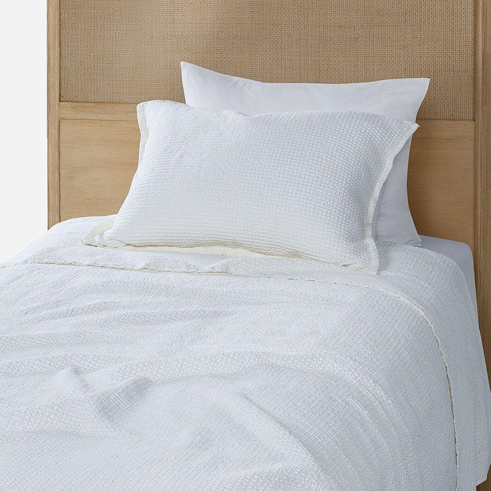 Colcha Algodón Textura Favo Blanco 1,5 Plazas-3