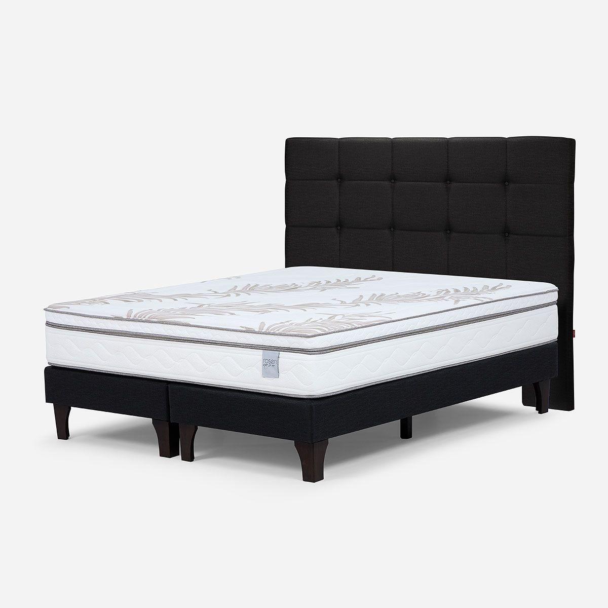 Cama Europea Neo Plus 2 Plazas 150x200 cm+Respaldo Grafito-2