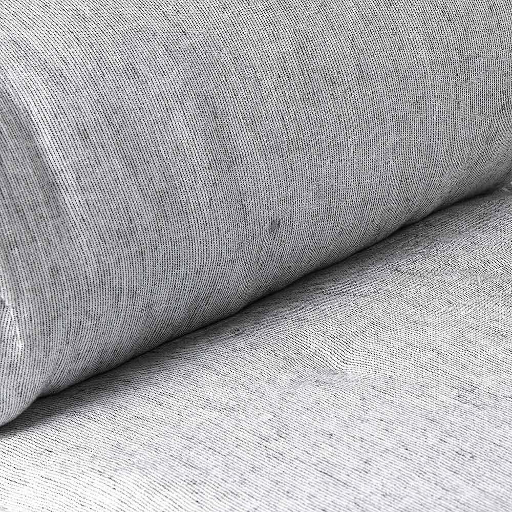 Piecera Froens Lino - Algodón Rayas Grafito 110x230 cm Gris-2