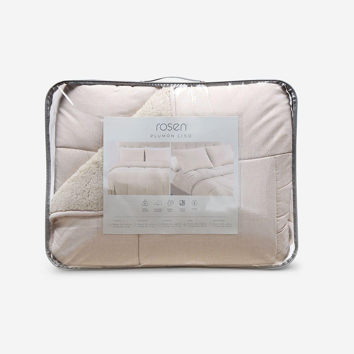 Plumón Sherpa Liso Arena Melange 2 Plazas-4