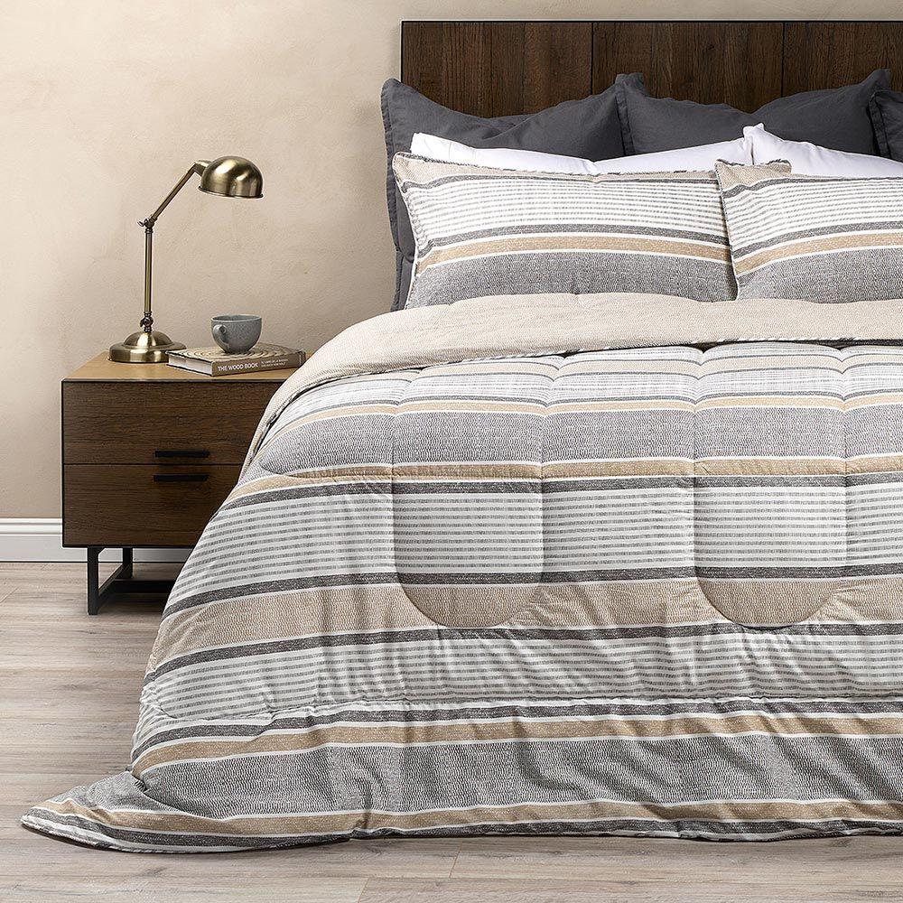 Plumón Algodón Reversible Bali Beige King-2