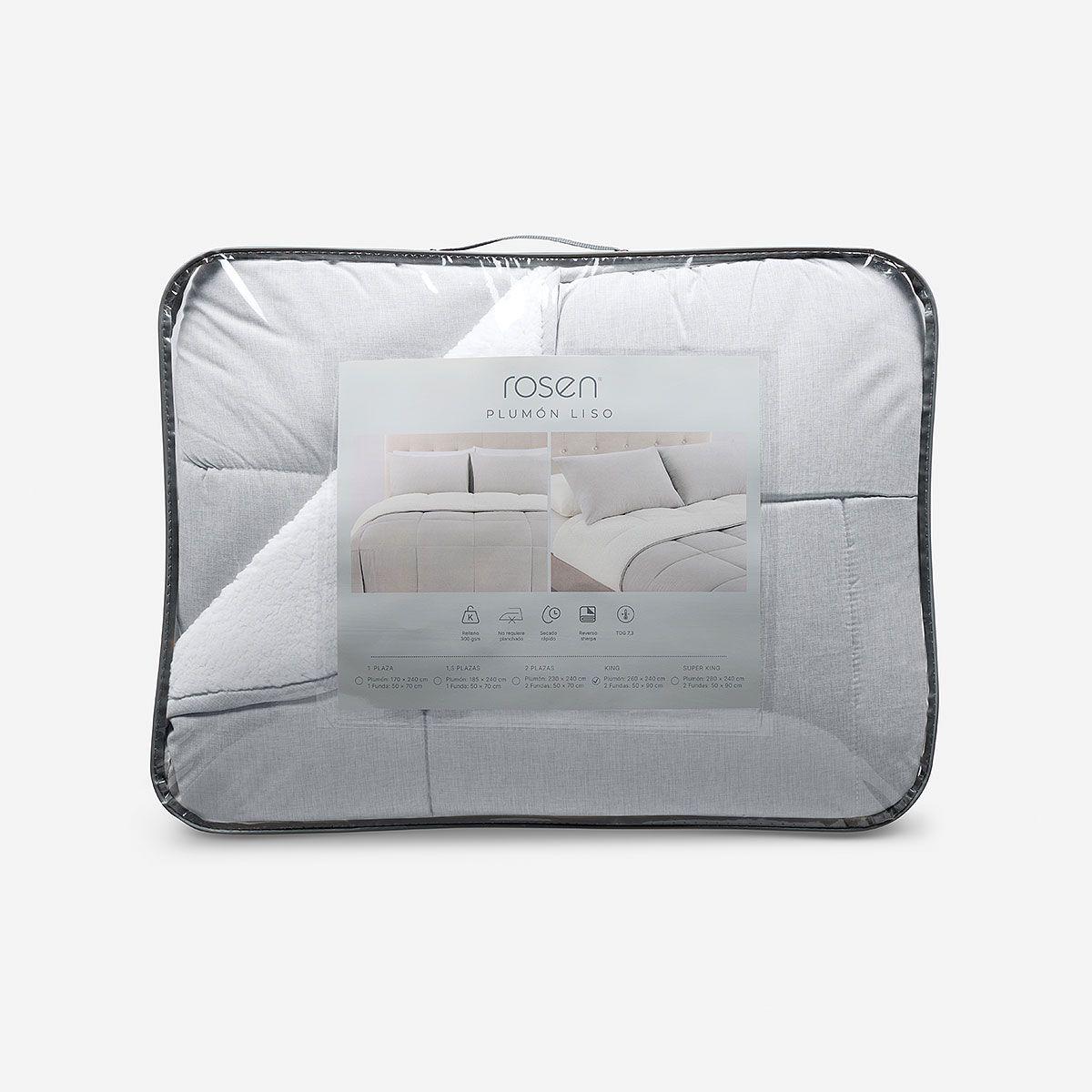 Plumón Sherpa Liso Greige Melange Super King-4