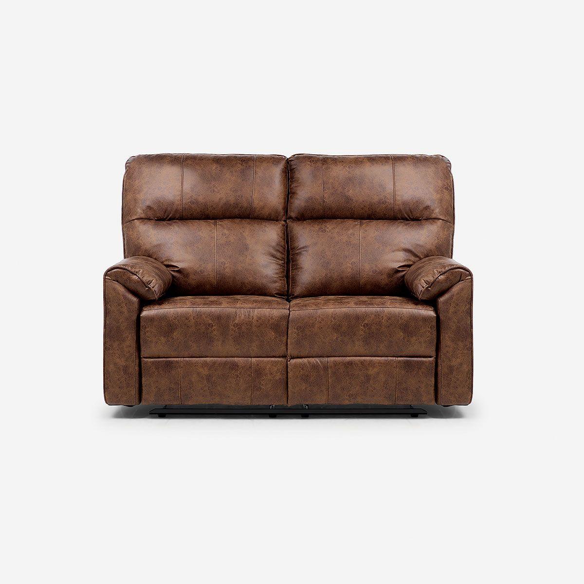 Sofá Reclinable Tolosa 2 Cuerpos Manual Tela Camel-2