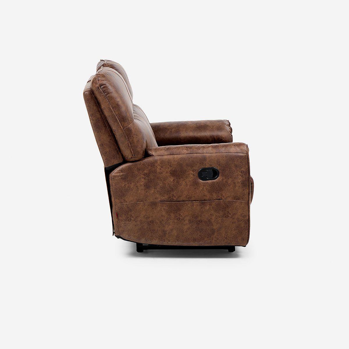 Sofá Reclinable Tolosa 2 Cuerpos Manual Tela Camel-3