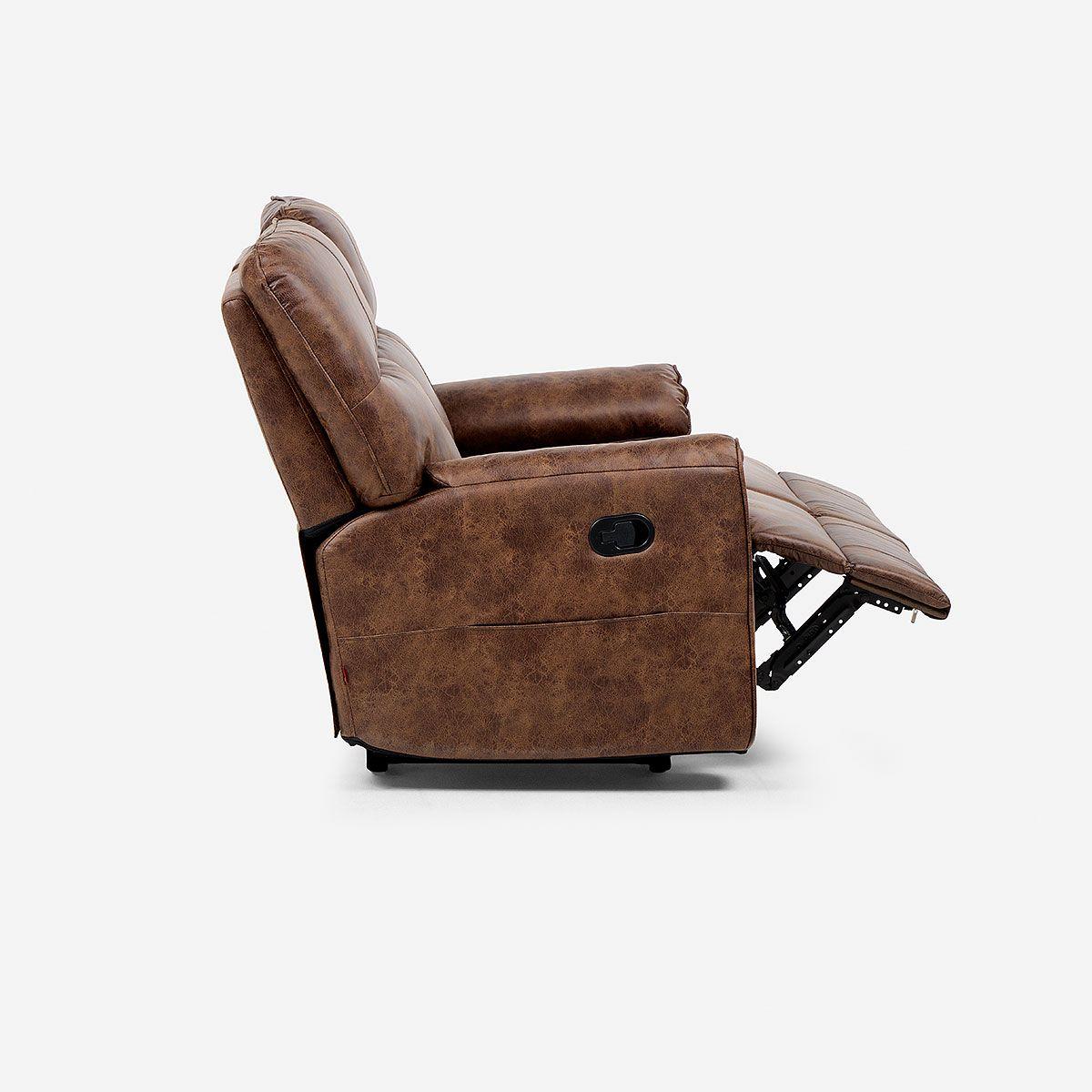 Sofá Reclinable Tolosa 2 Cuerpos Manual Tela Camel-4