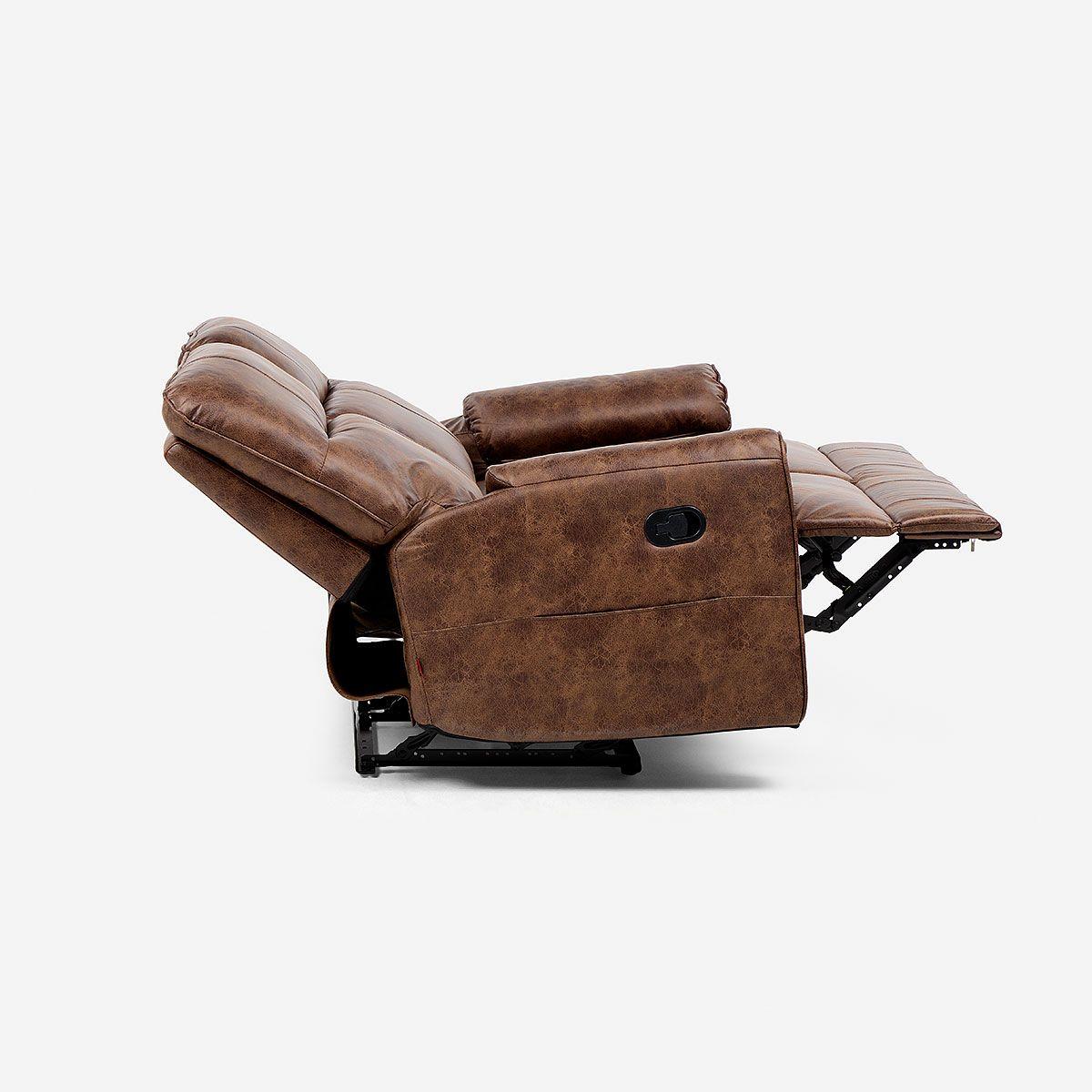 Sofá Reclinable Tolosa 2 Cuerpos Manual Tela Camel-5