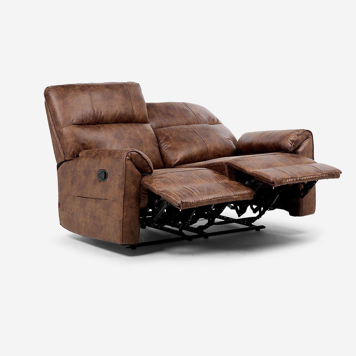 Sofá Reclinable Tolosa 2 Cuerpos Manual Tela Camel-6
