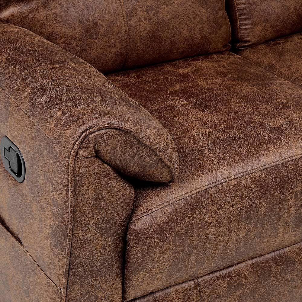 Sofá Reclinable Tolosa 2 Cuerpos Manual Tela Camel-7