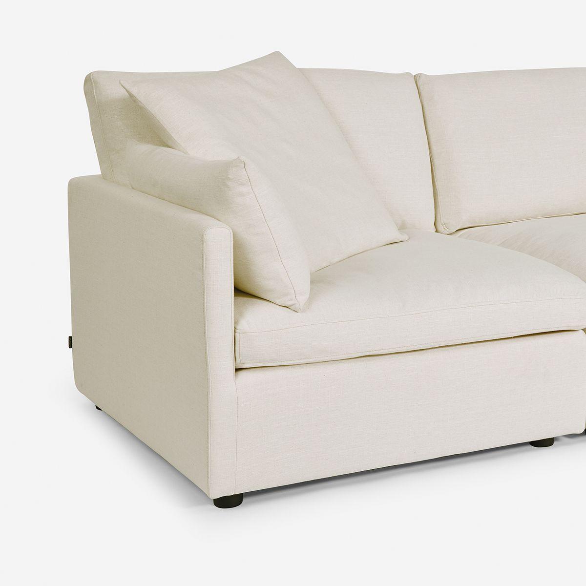 Sofá Seccional Rosen Georgia 3 piezas Tela Ivory-4