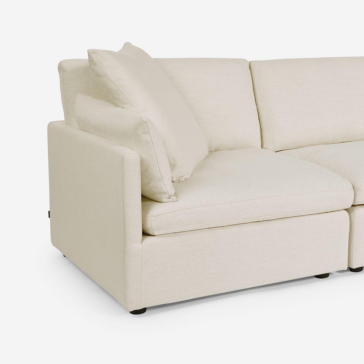 Sofá Seccional Rosen Georgia 4 piezas Tela Ivory-5