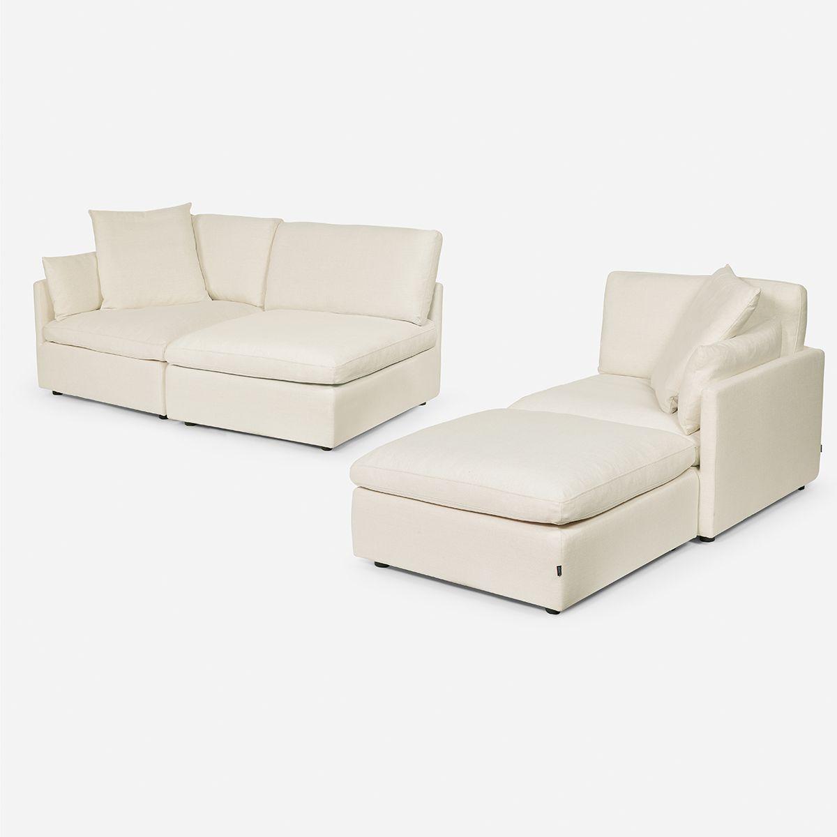 Sofá Seccional Rosen Georgia 4 piezas Tela Ivory-6