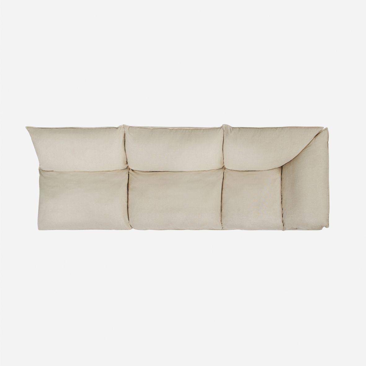 Modular Rosen Shanklin 1 Esquinero + 2 Butacas Tela Beige-2