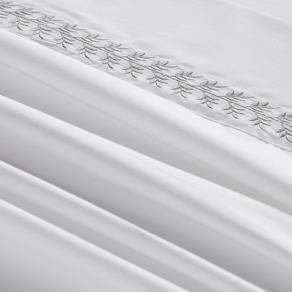 Sábana Rosen 220 Hilos Bordada Hoja Blanca Súper King-2