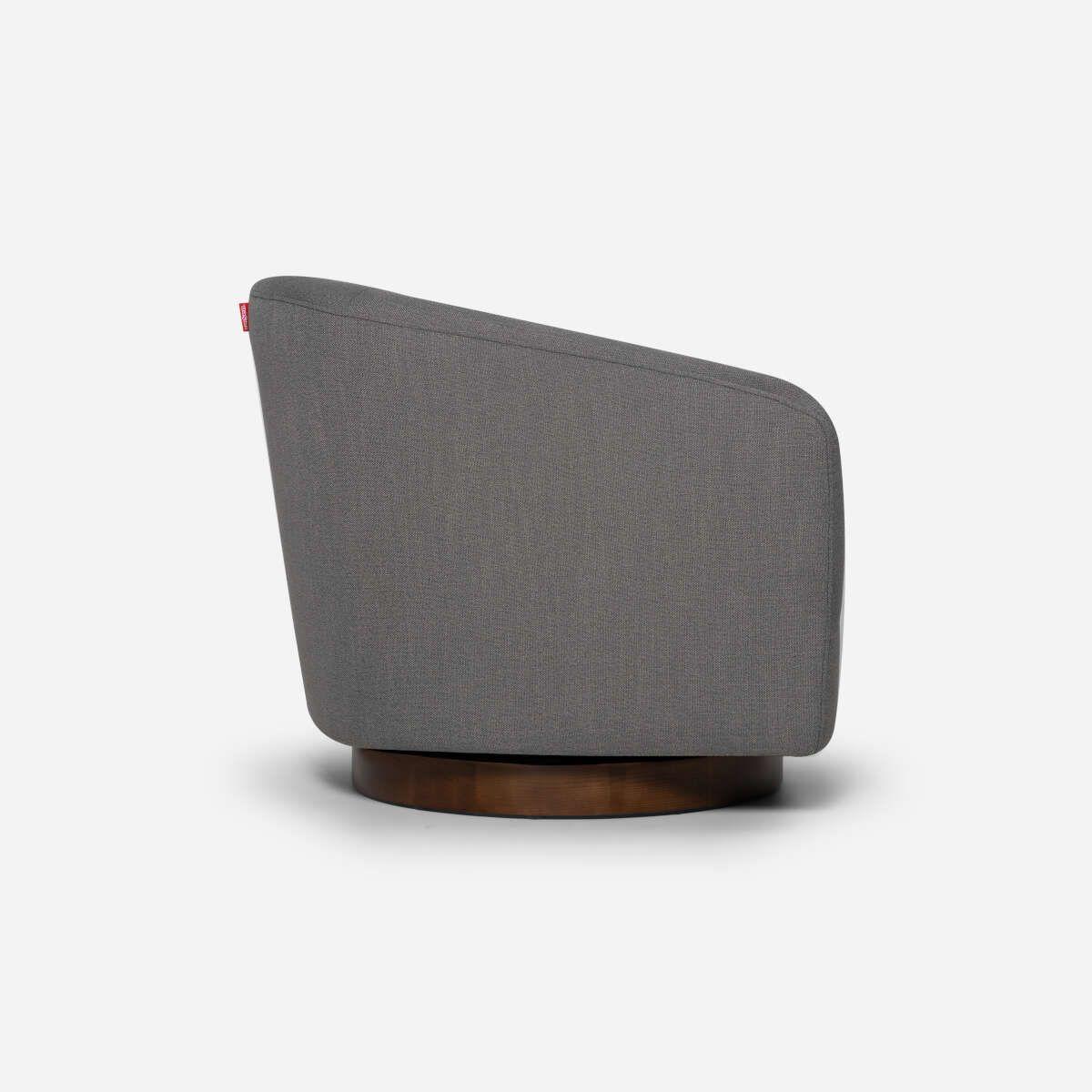 Poltrona Rosen Giratoria Bourton Tela Gris-2