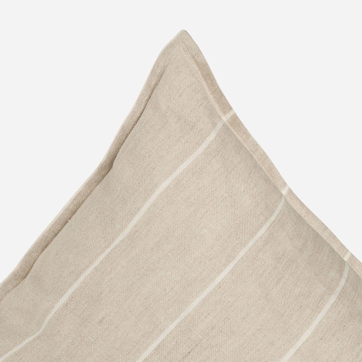 Funda de Cojín Lino Girona 50 x 50 cm Lineas Beige-2