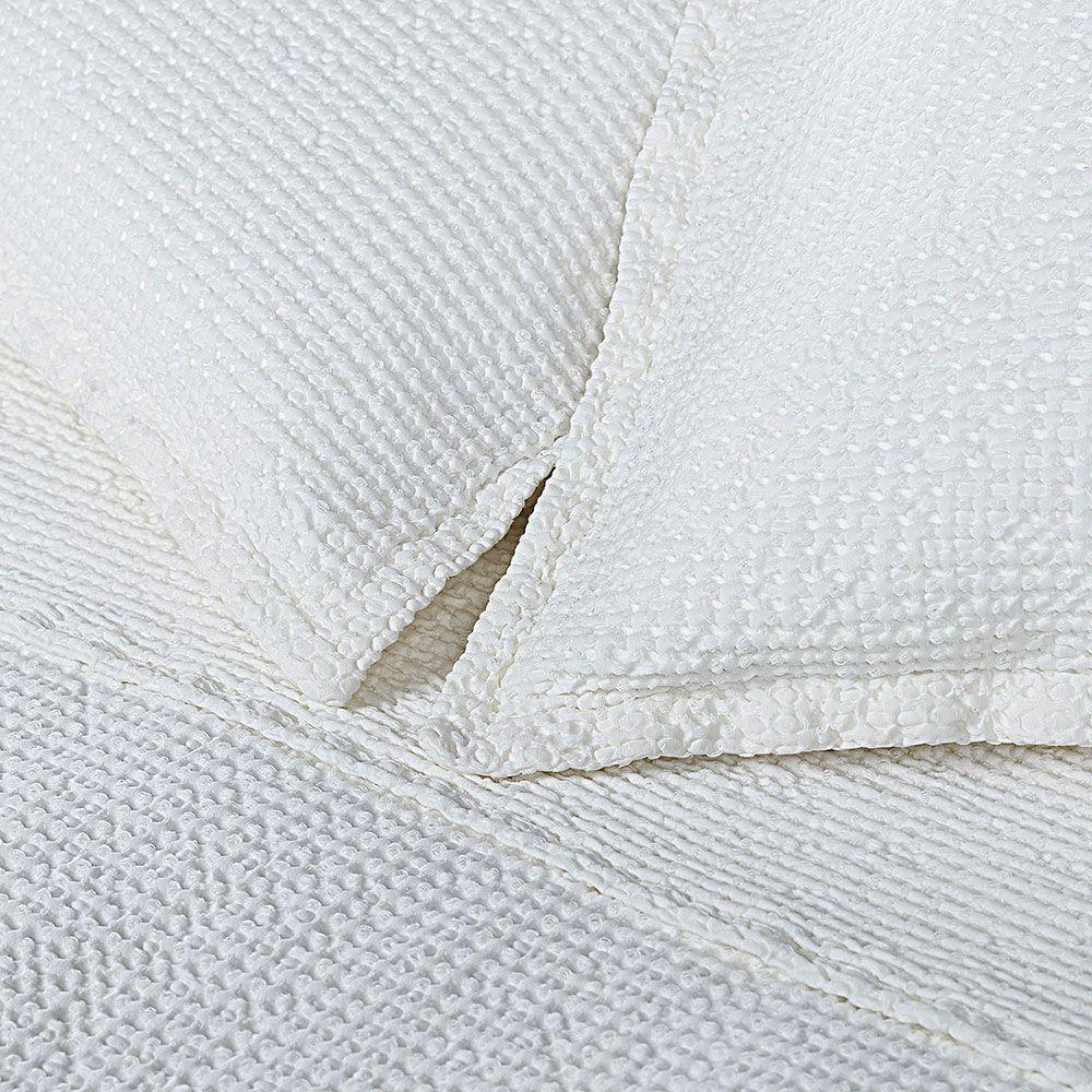 Colcha Algodón Textura Favo Blanco 2 Plazas-2