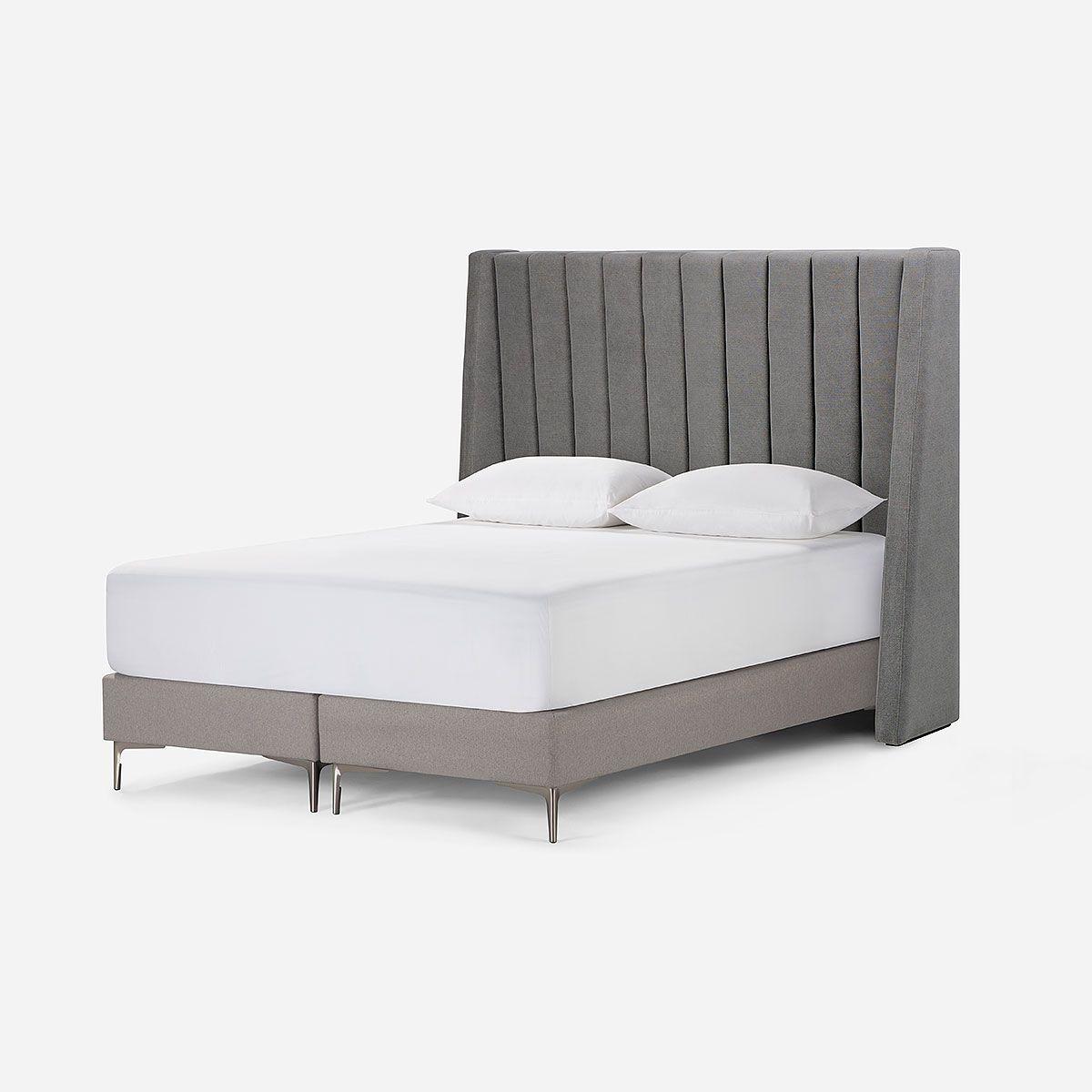 Respaldo New Brickell Tela Queen Color Acero-2
